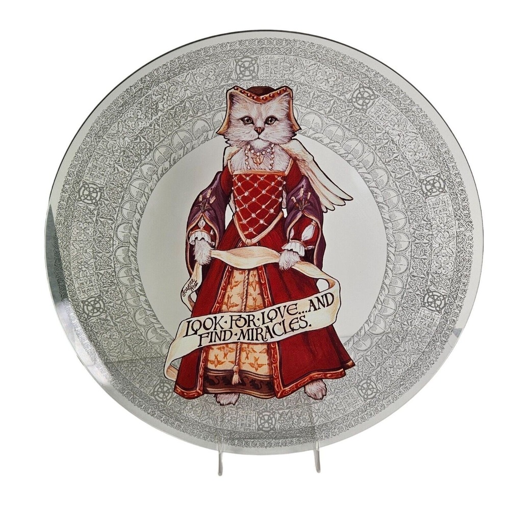 Joanne West Catherine The Cat Through Looking Glass Platter Plate Round Decor